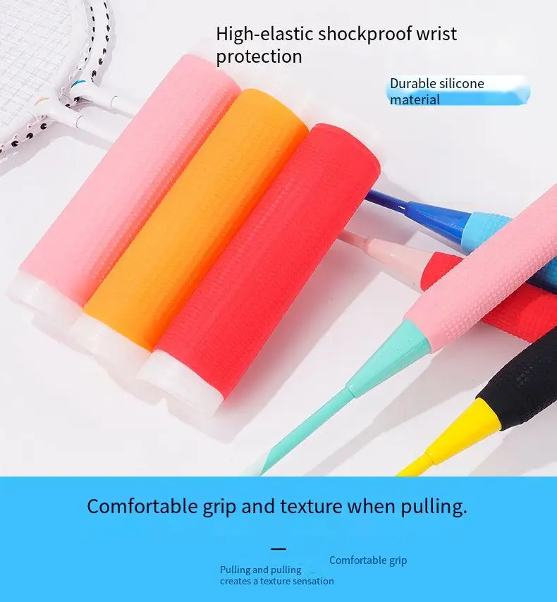 Professional badminton racket silicone handle cover anti slip and wear-resistant hand rubber racket fishing rod handle cover