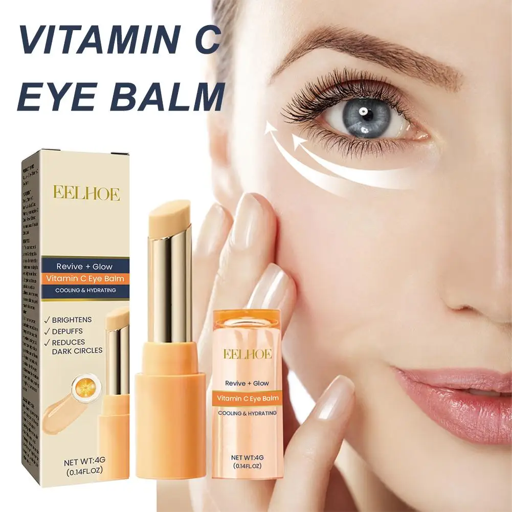 

4g Vitamin C Eye Cream Firming Fade Eye Bags Moisturizing Balm Dark Remove Circles Eye Anti-Puffiness Skin Care J7D8