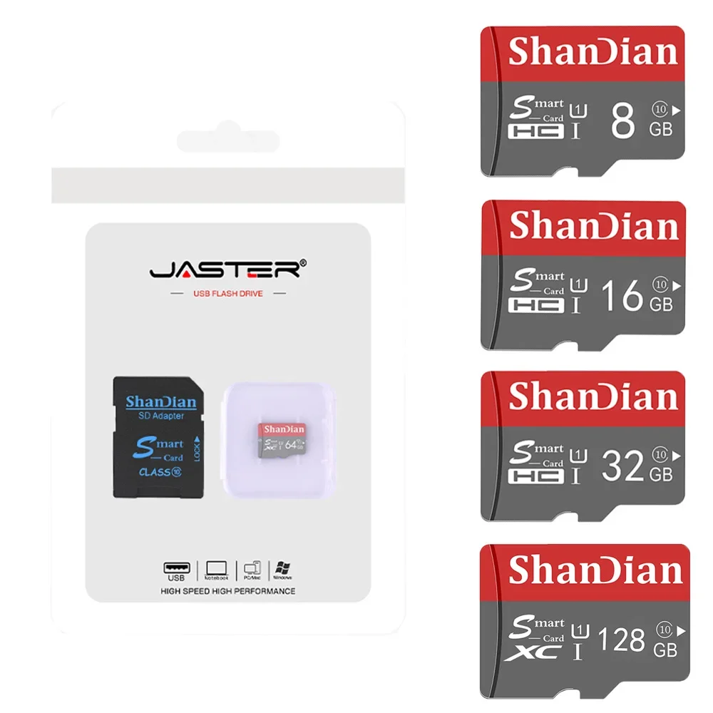 Shandian-alta Velocidade Mini Cartão sd Cartão de Memória para Telefone e Tablet Flash Card 100 Original Classe 10 tf 32gb 64gb 16gb 8gb