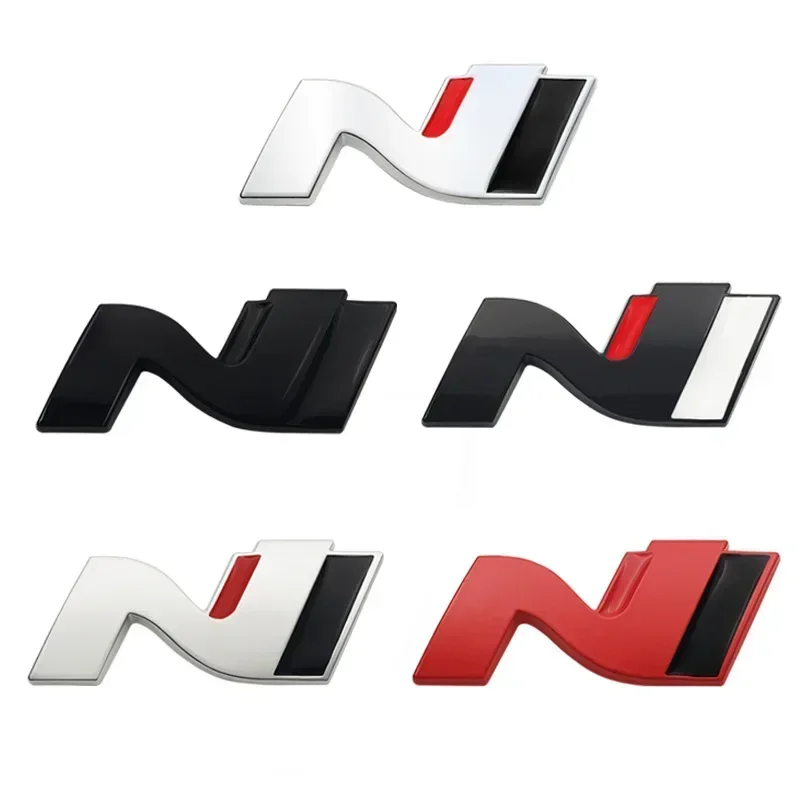 3D 금속 N 라인 로고 후면 부츠 트렁크 엠블럼 배지 데칼 For Hyundai i20 i30 Sonata Kona Elantra Tuson 자동차 스티커