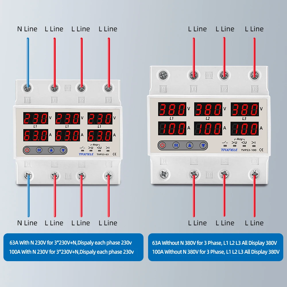 Ampmètre et voltmètre AC 3 phases de haute qualité avec protection contre  les