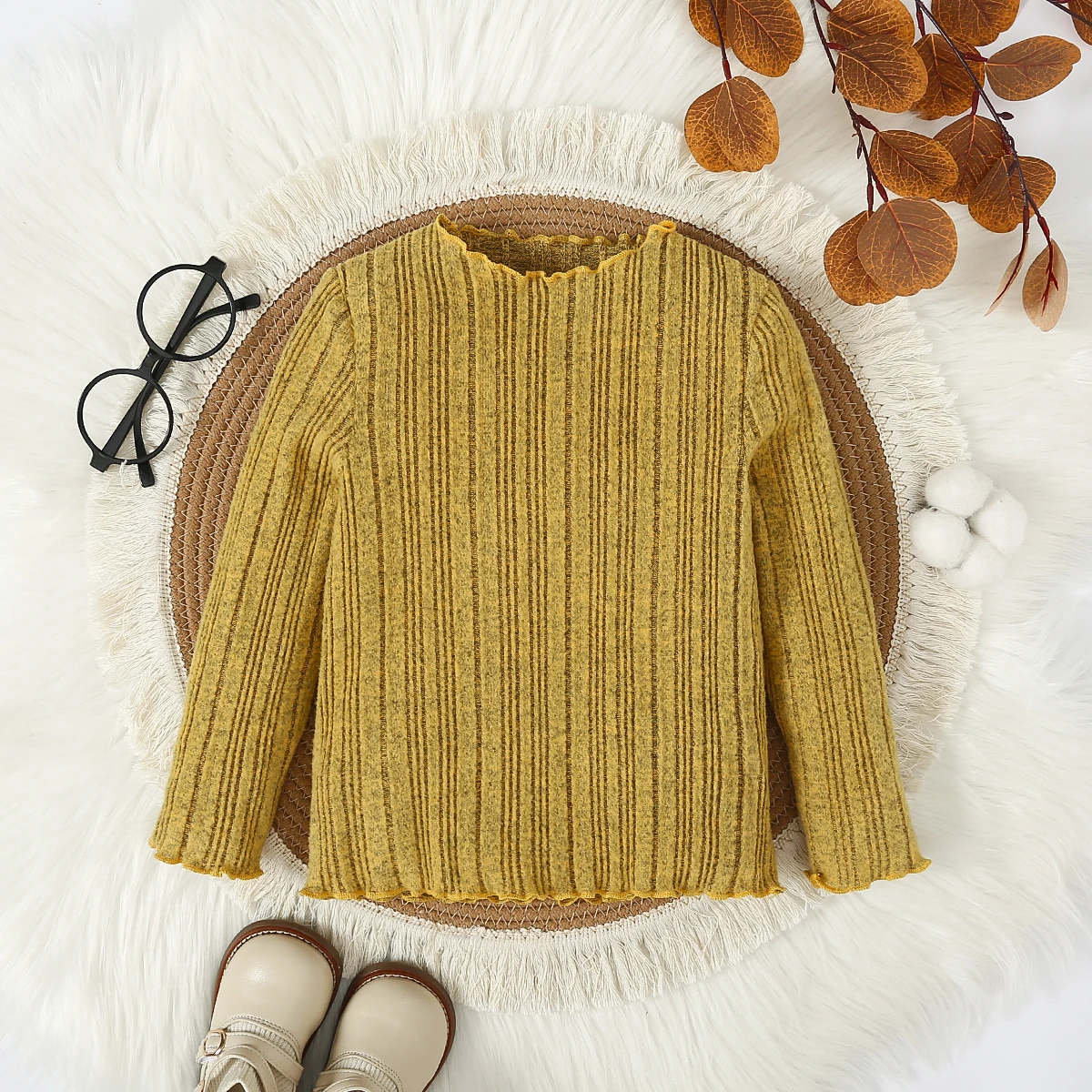 Spring Autumn Boys Girls Sweater With Lace Round Neck Long Sleeve Stripe Solid Color Knitted Sweater Fashionable Warm Children winter sweater kids sweatershirts