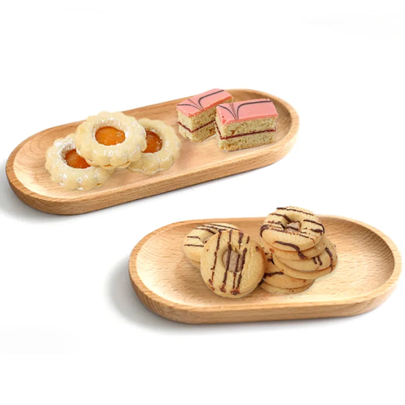 Walnut Wooden Tray Ins Wind Small Wooden Plate Japanese Rectangular Dinner Plate Cake Bread Coffee Tea Solid Wood Plate Tray 6