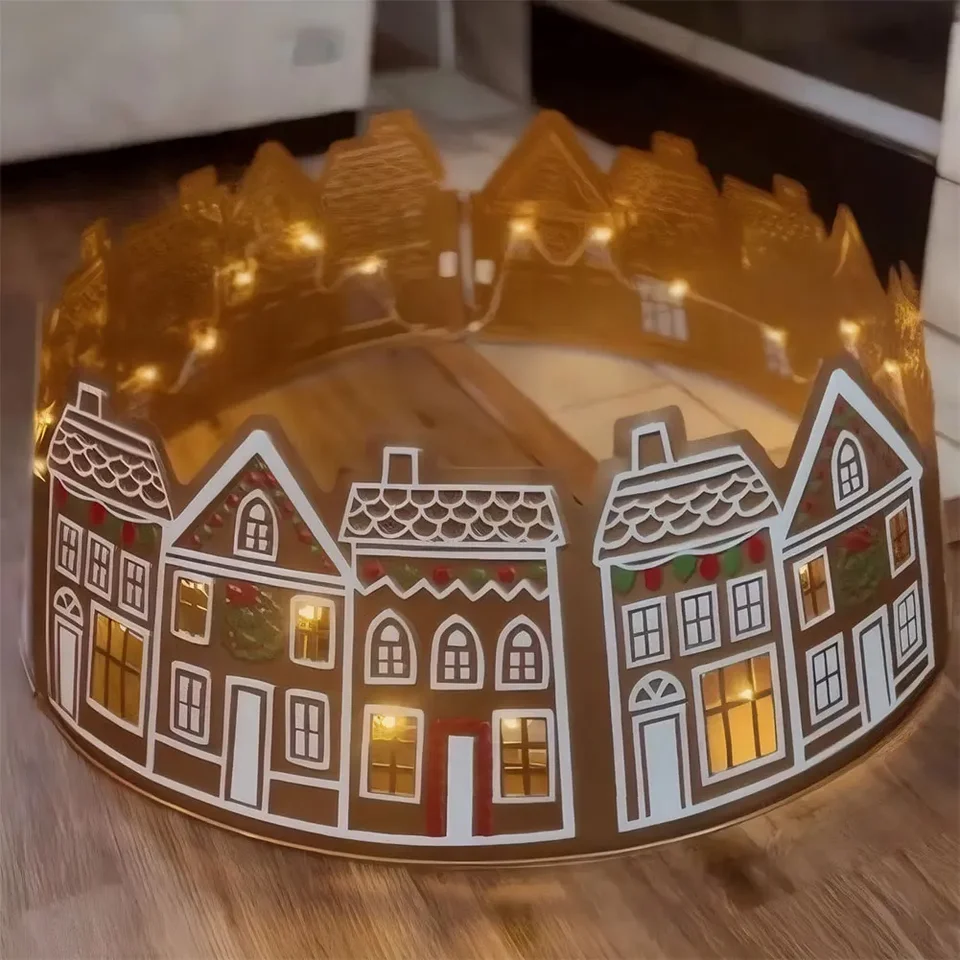 LED Gingerbread House Christmas Tree Skirt