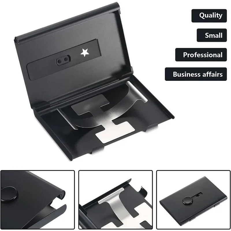 Metal Business Card Holder Hand Push Card Case Bank Card Membership Package Ultra Thin Business Card Packaging Box Organizer 3