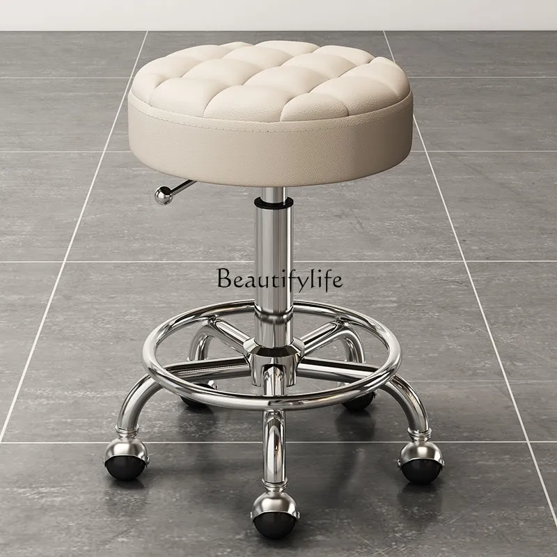 

Barber Shop Chair Spinning Lift round Stool Pulley Stool Makeup Salon