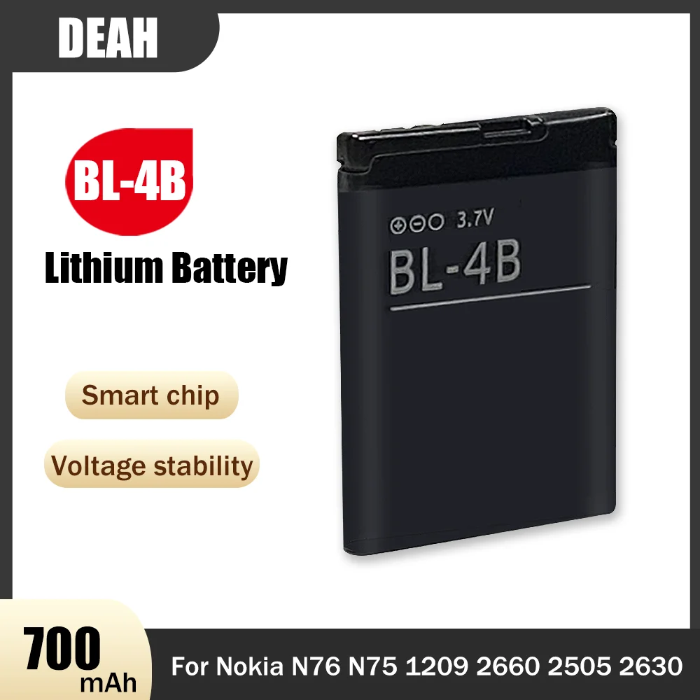 BL-4B BL 4B BL4B 700mAh Rechargeable Lithium Battery For Nokia 2505 ...