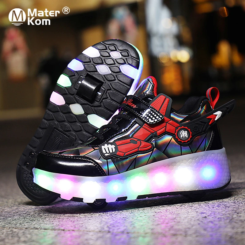 Maat 28 40 Jongens Led Wielen Sneakers Met Verlichting Lichtgevende Rolschaatsen Voor Meisjes Usb Charged Glowing wielen | - AliExpress