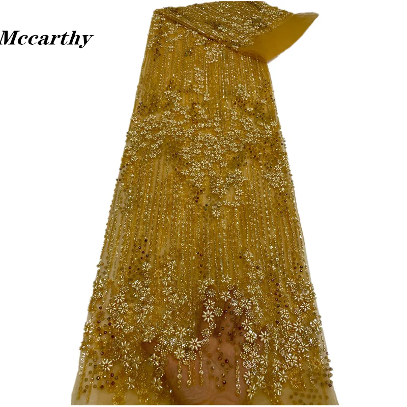 

Высококачественная мода 2023 африканский тюль вышитые камни кружевная ткань с блестками бусины для свадебного платья искусственное шитье FJ515T