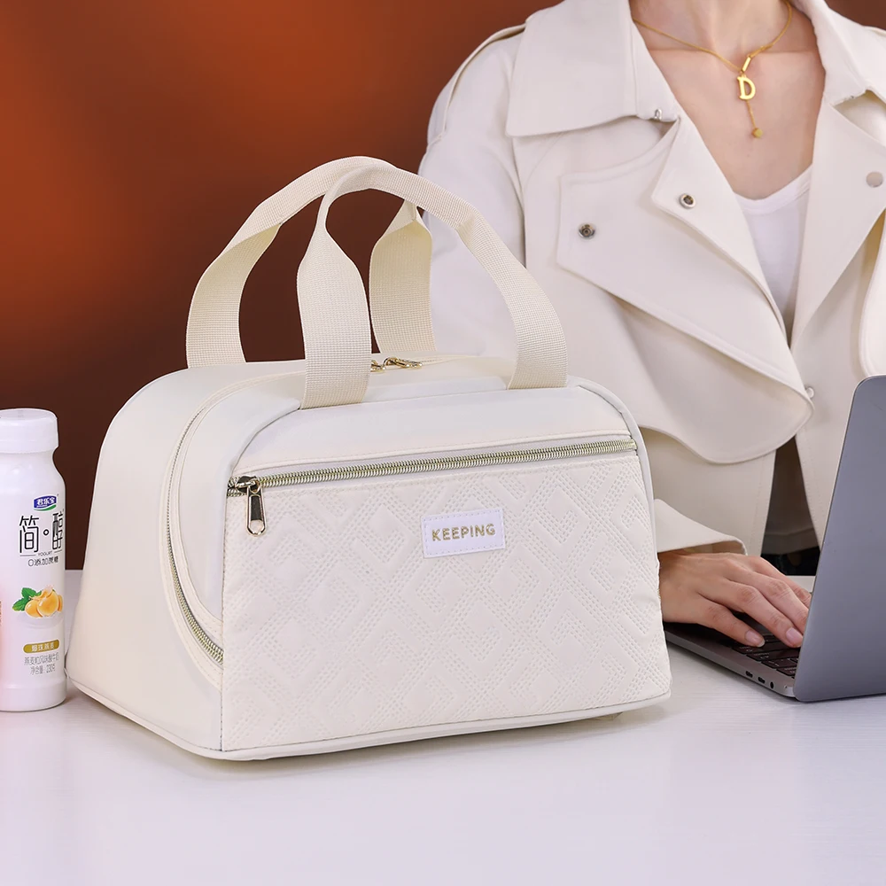 Große Lunchtasche für Damen, wasserdicht, prägnant, praktisch, frische Kühltaschen, Thermo-Frühstücks-Lebensmittelbox, tragbar, für Picknick, Reisen – Detail 16