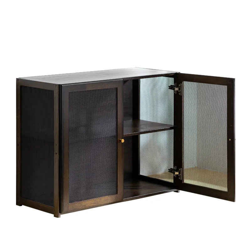 Household Kitchen Bowl Counter Surface Breathable Screen Window Storage Meal Side Cabinet Dust-proof Seasoning Rack 5