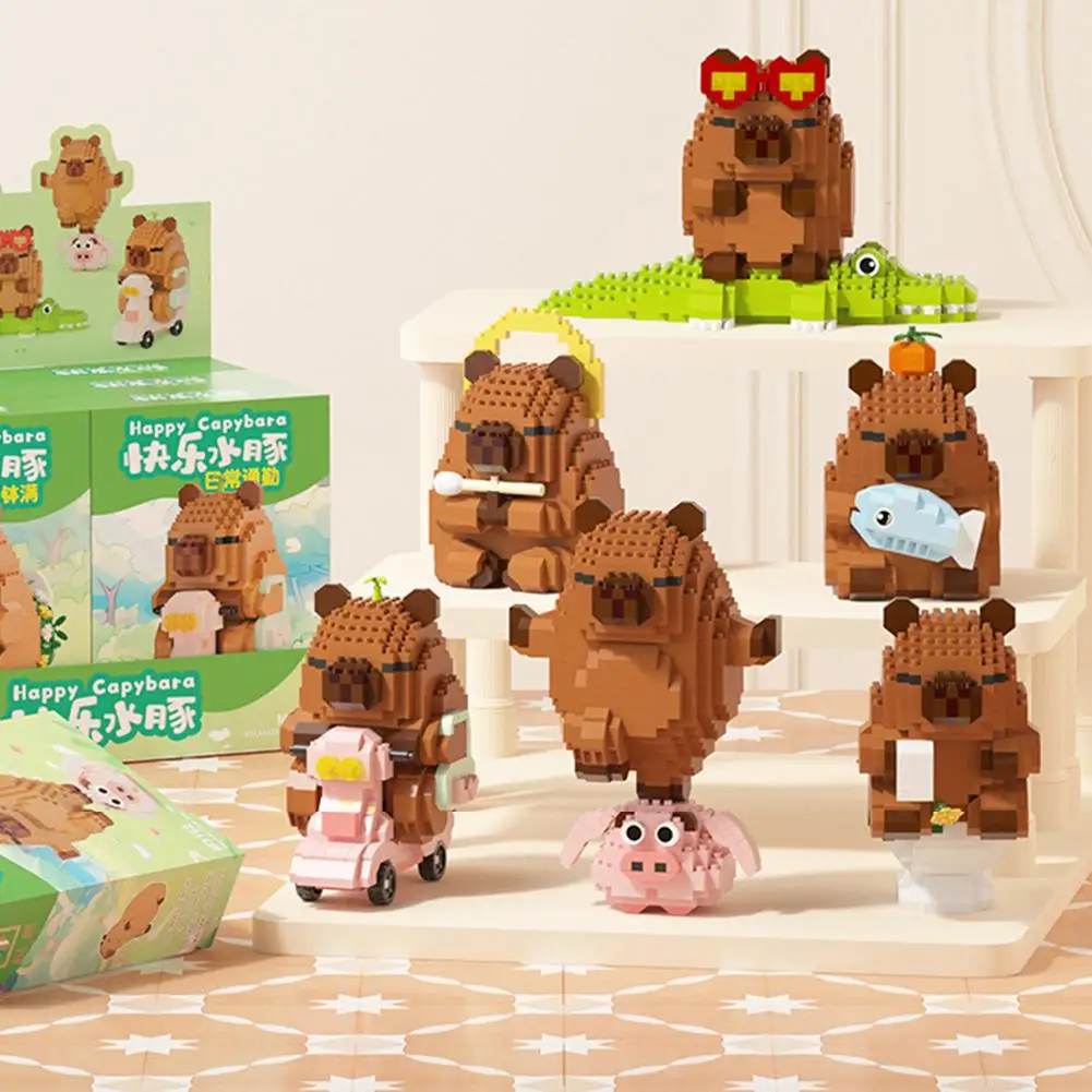 Schöne Cartoon Tiere Nanobricks Capybara Micro Diamant Block Bau Modell Bausteine Pädagogisches Spielzeug Für Kinder Geschenk – Detail 6