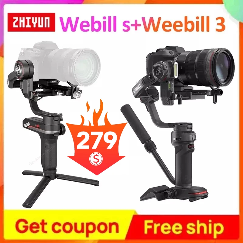 Zhiyun WEEBILL S Weebill 3 3-Axis Gimbal Stabilizer Handle Grip for DSLR  Camera FOR Sony for Canon for Panasonic GH5