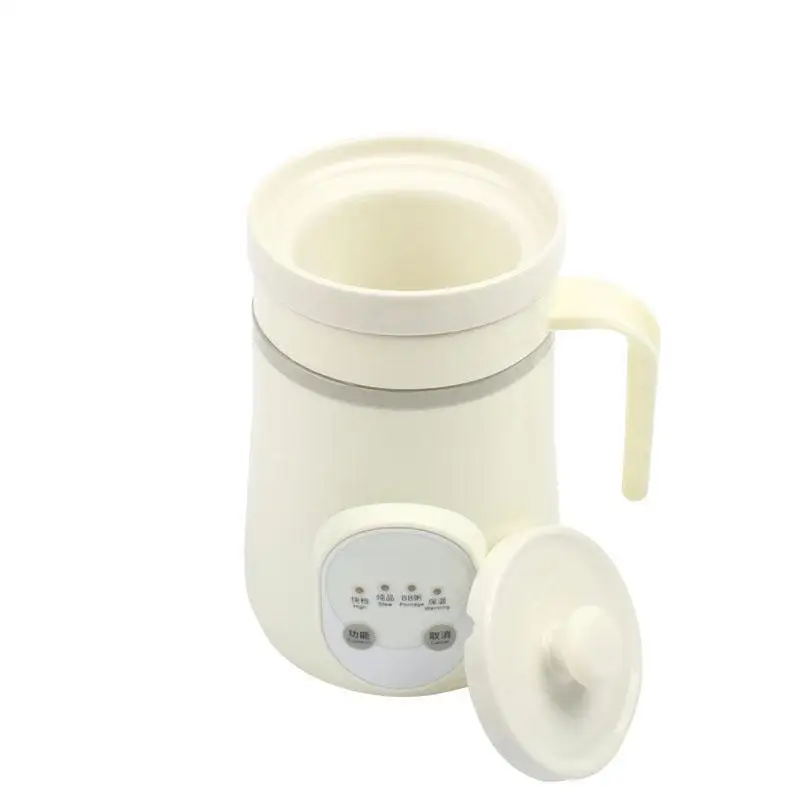 Ceramics Mini Electric Water Kettle Thermal Heating Cup Boiler Soup Health Pot Stew Porridge Noodle Slow Cooker Milk Heater 0.6L 5