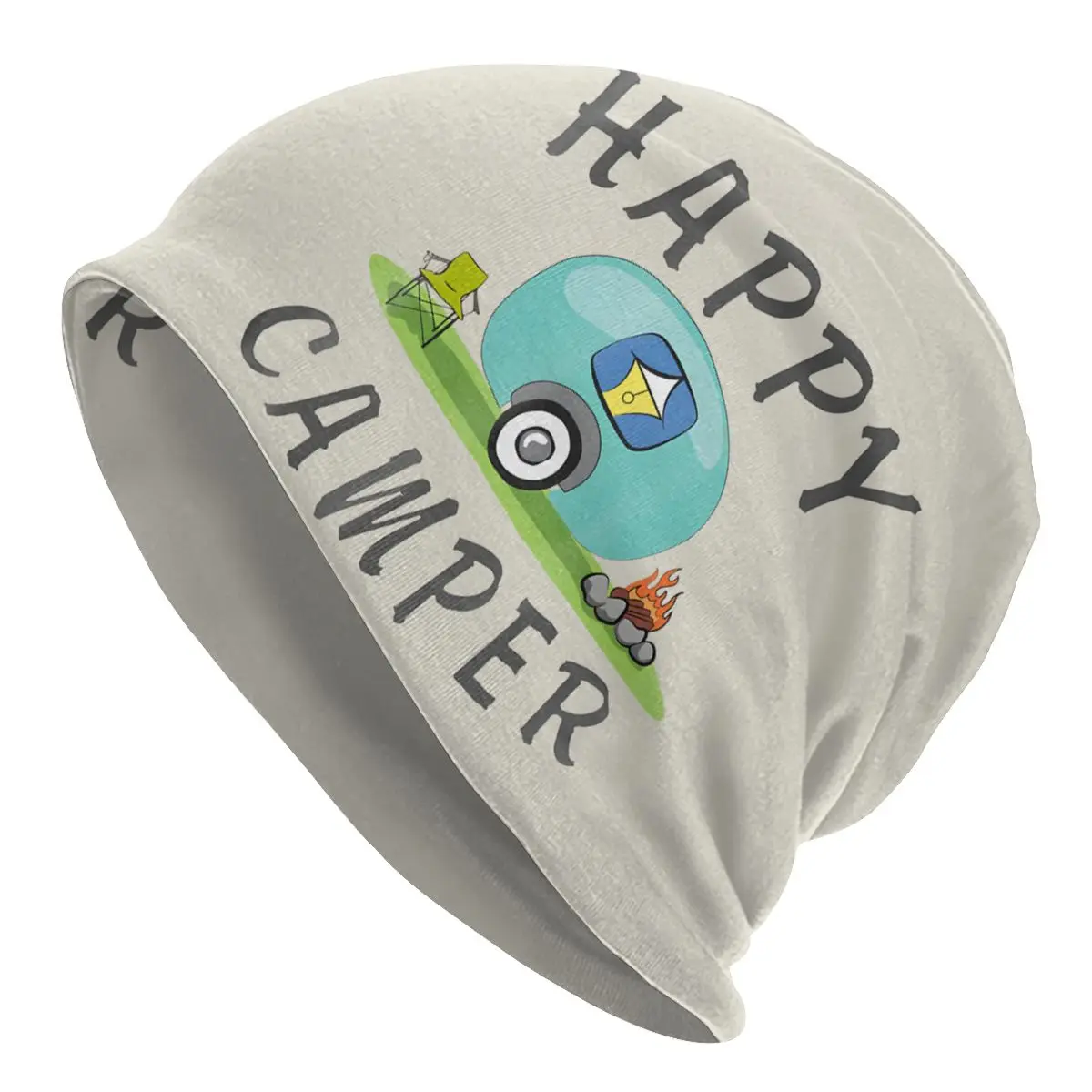 

Bonnet Hats Men Women's Thin Skullies Beanies Hat Happy Camping Trailer Camper Autumn Spring Warm Cap Design Caps