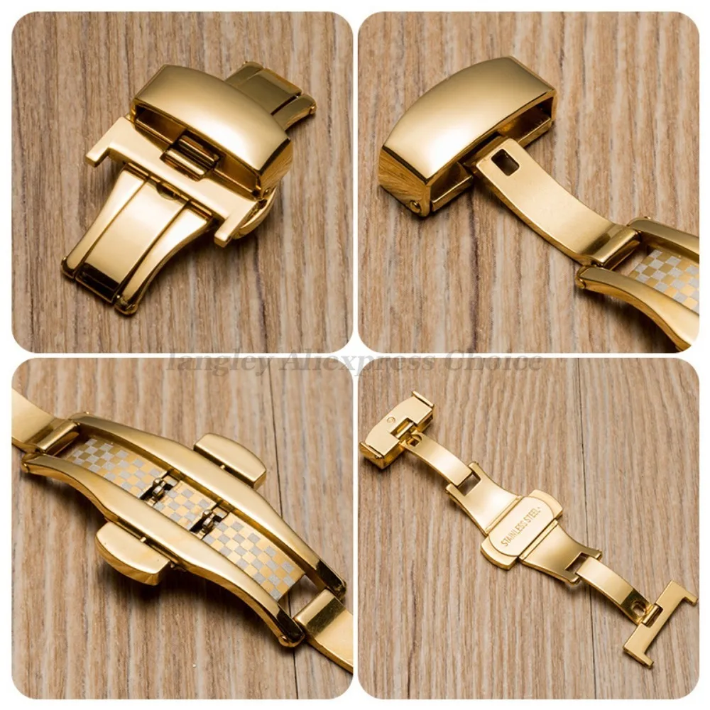 Stainless Steel Butterfly Deployment Buckle with Tool - Adjustable Watch Band Clasp Replacement