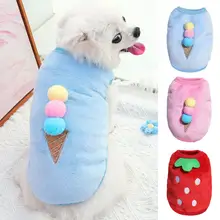 

Pet Clothing Strawberry Ice Cream Appearance Dress-up Soft Texture Warm Pet Dog Cats Vest Outfit for Autumn
