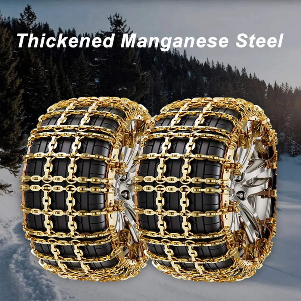 Anti-Skid Car Wheel Tire Chains 8PCS/Set Heavy Duty Metal Steel for Emergency Snow ICE Mud Sand Ground Tyre Chains for SUV Van