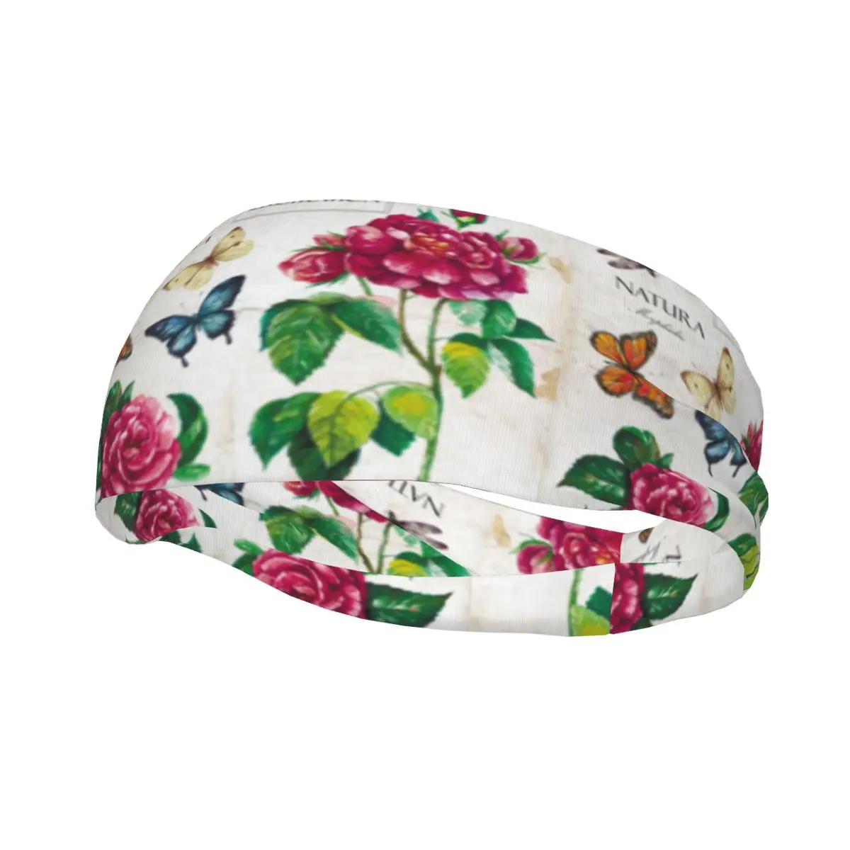 

Colorful Flowers And Butterflies Workout Sweatbands for Unisex Stretch Sweat Headband Head Sweat Bandage Headwear Hair Turban