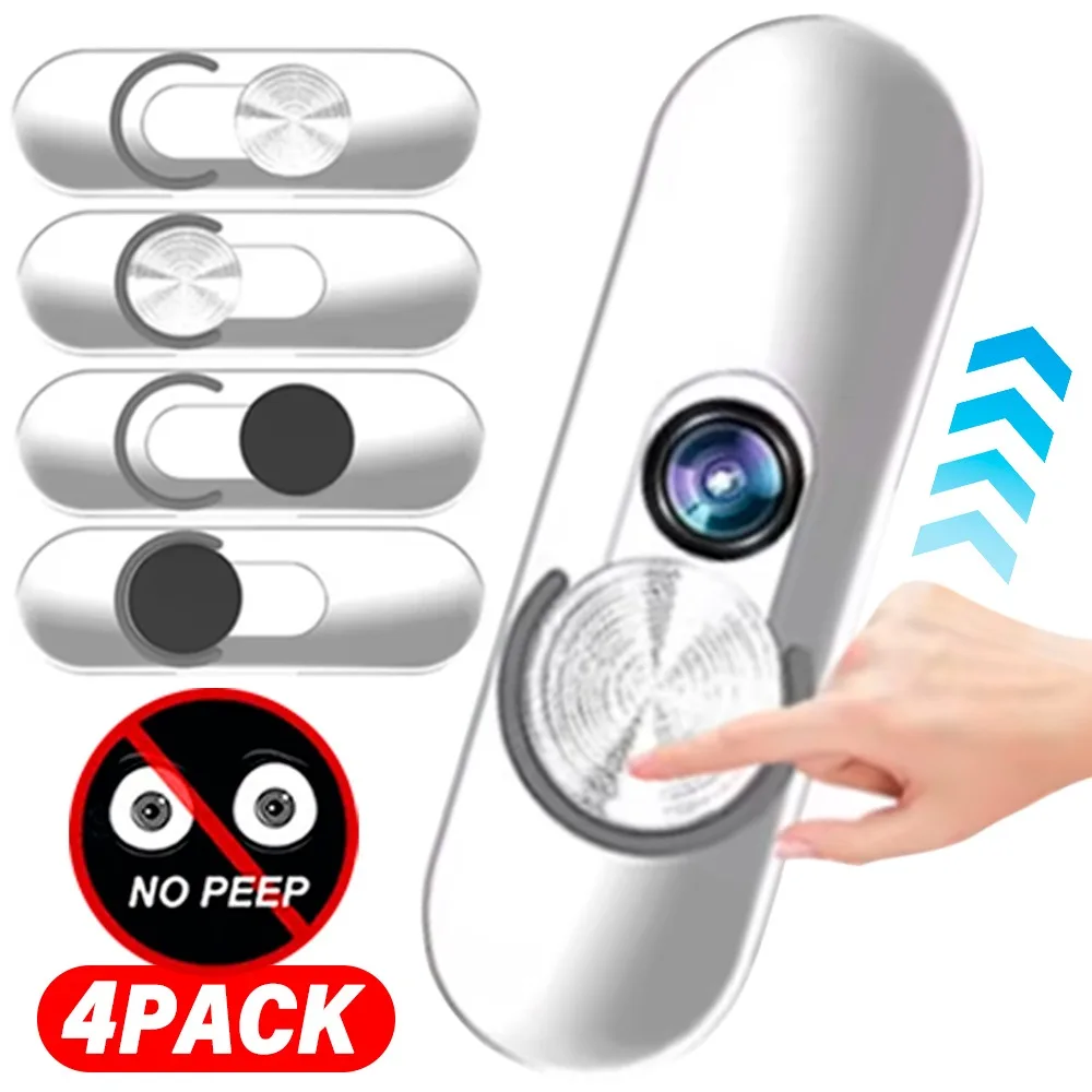 Premium Metal Sliding Webcam Cover with Lens Privacy Transparent Sticker