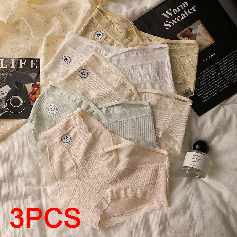 Fashion Women's Panties Set Pack Women's Cotton Briefs Underwear Lingerie Sexy Triangular Underpants Seamless Lace Intimates