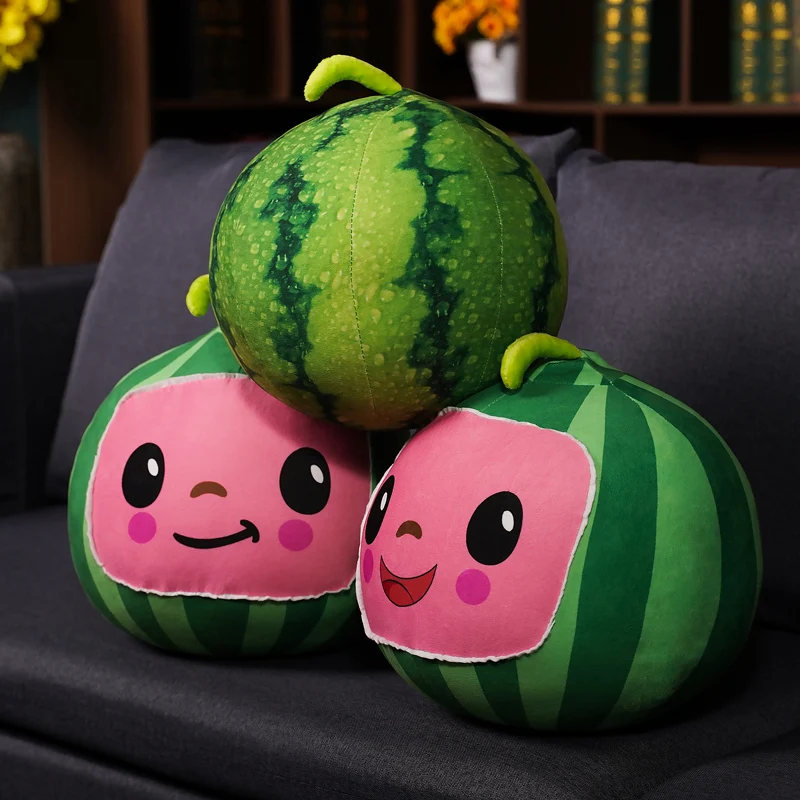 Smiley Watermelon Plush Stuffed Plush Plants Watermelon Plush Toy