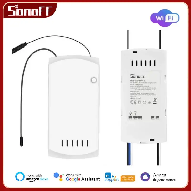 

Умный выключатель вентилятора SONOFF iFan04 с Wi-Fi, Стандартный контроллер, 433 RF/APP/Голосовое управление, регулировка скорости, умный дом