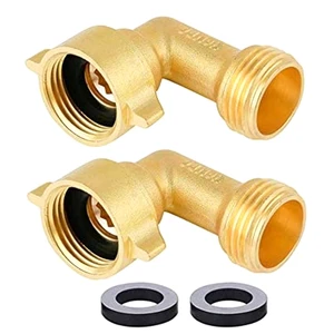 Faucet Connector Elbow 3/4 Inch Hose Brass Garden Hose Connector For RV Water Hookups&Residential Faucets