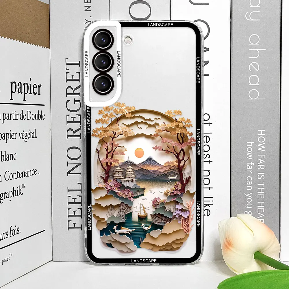 Creative Mountain Landscape Transparent Phone Case Cover
