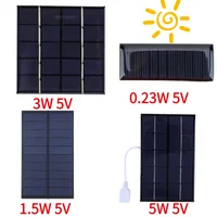 Chargeur de panneau solaire portable, cellules photovoltaïques pour lumière solaire, batterie 3.7V, chargeur de téléphone 3-5V, 3W, 5V 1