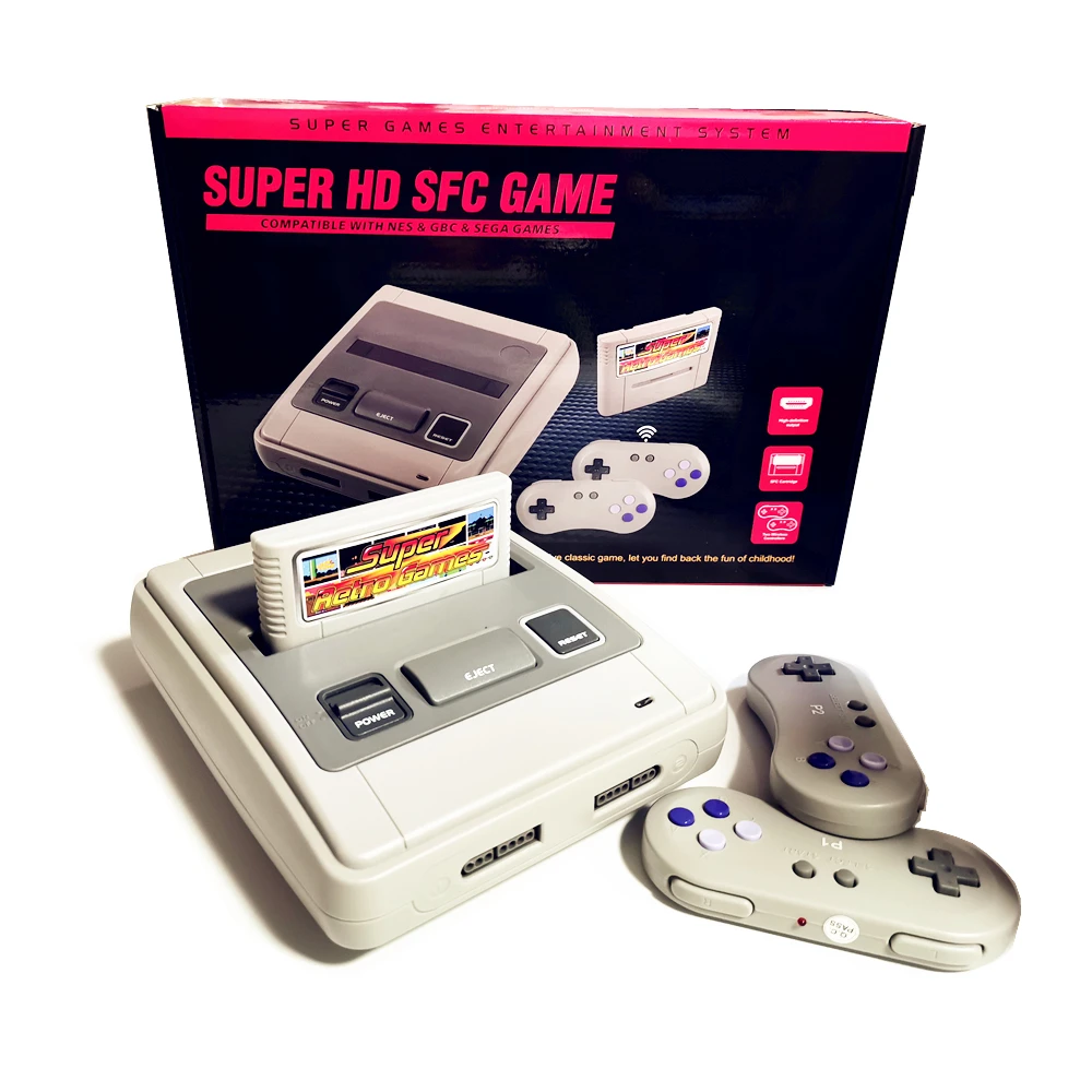 SFC52HD Super Retro Hardware Game Console Play For SFC/SNES Game Cartridge  Two Controllers Free 350 Games Card Original Size - AliExpress