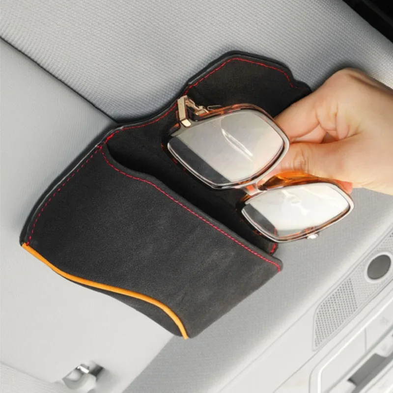 Premium Suede Car Visor Sunglasses Organizer Box