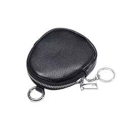 Stylish PU Leather Keychain Wallet with RFID Blocking (Black)