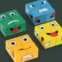 Cube Games Face Emotion Change Blocks Expressions Puzzles Educational Toys Children Kids Early Learning Montessori Geometry 1