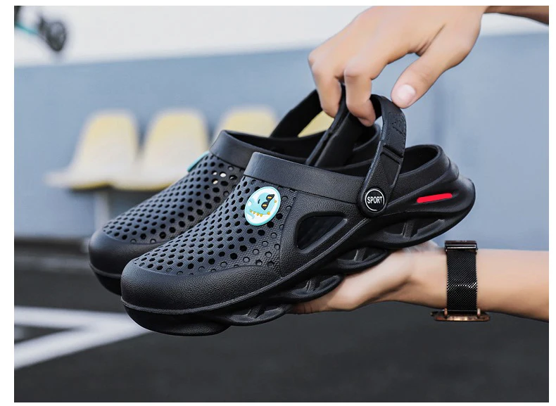 2025 Herren Mode Strandsandalen Dicke Sohle Pantoffeln Einfarbig Outdoor Wasserdicht Rutschfeste Sandalen Lässige Flip-Flops für Männer – Detail 16