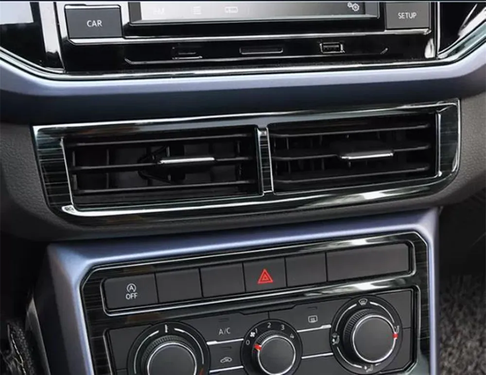 중앙 중간 AC 에어컨 통풍구 프레임 트림 커버 폭스바겐 VW T-Cross T Cross 2018-2023 용 자동차 액세서리