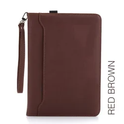 Enhanced Smart Wake Sleep Case with Hand Holder - Soft Full Body Protective Cover for iPad Pro11 inch (Red Brown)
