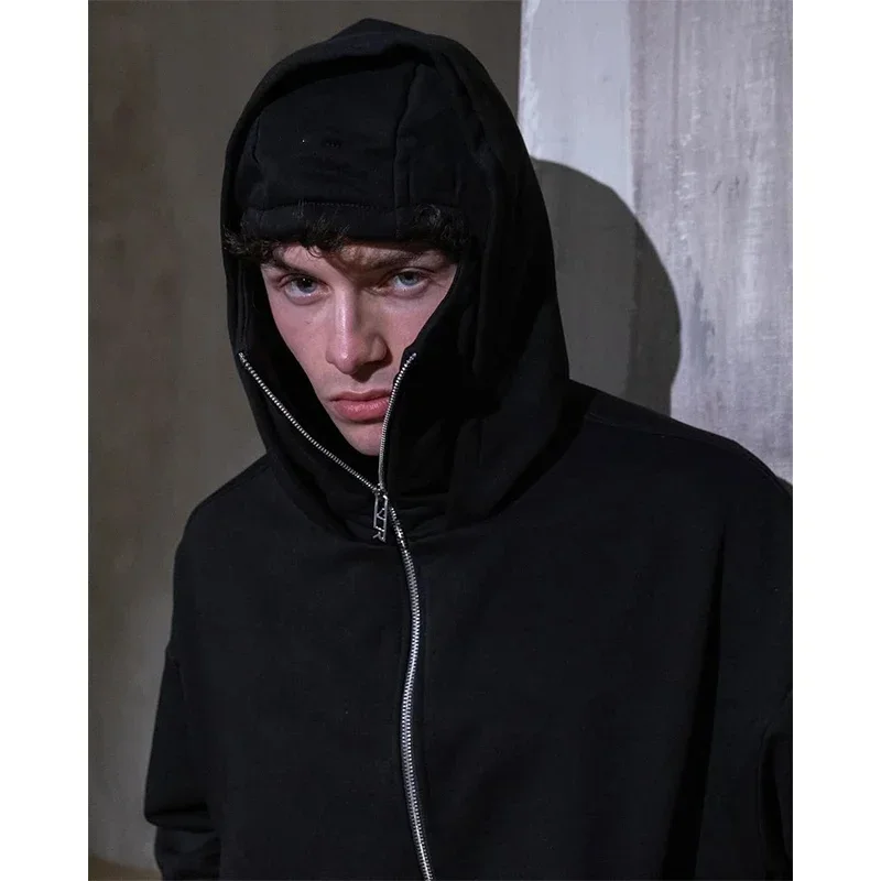 Double Hooded Balaclava Sweatshirt for Men and Women