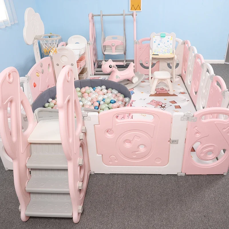 New Design Safety Play Door and Game Panel Baby Foldable Plastic Playpen