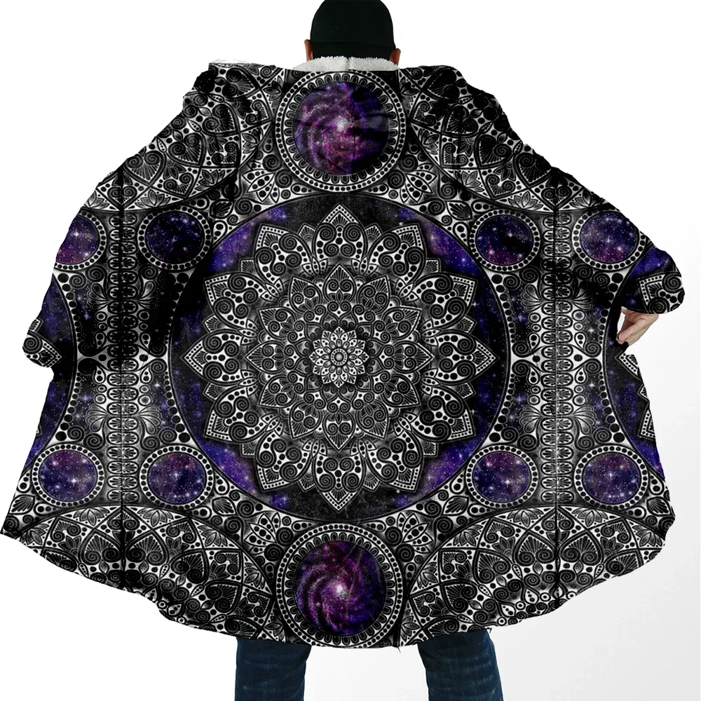 

Moon Magic Galaxy Eagle Spirit Egypt 3D Printed Windproof Fleece Cape Hooded Blanket Cloak Men Female Overcoat Coat