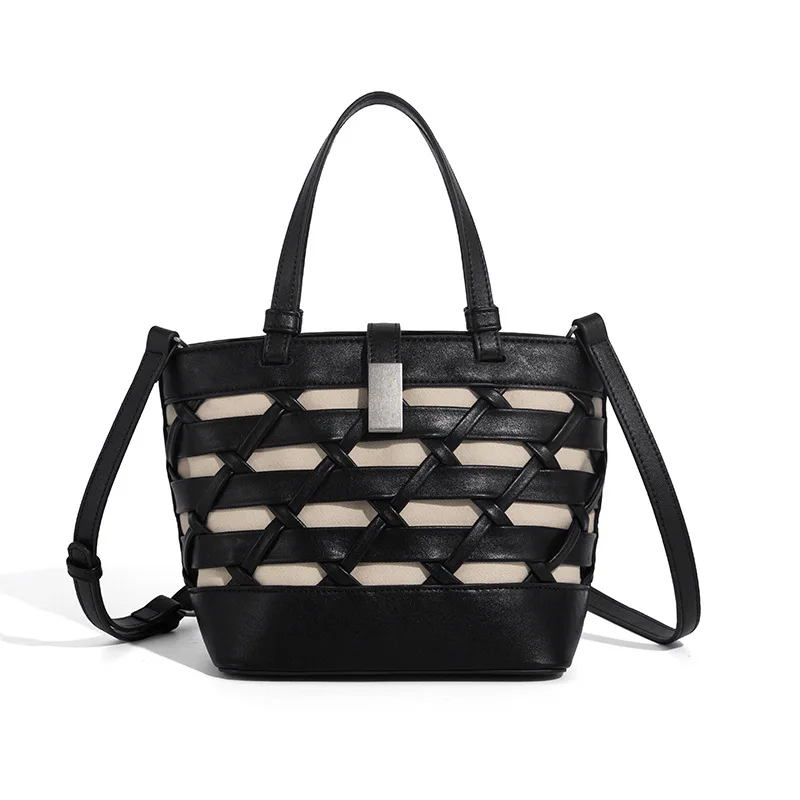 Trendy Hollow Woven Women Tote Purse - High Quality Large Capacity Handbag Fashionable Commuting Shoulder Bag Bolsa Feminina
