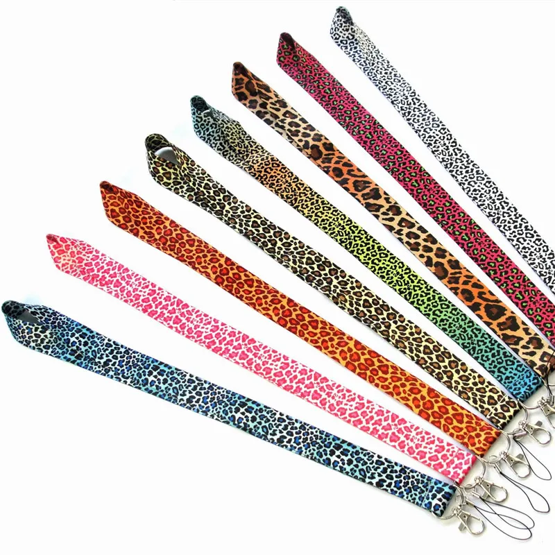 Leopard Printed Key Lanyard  ID Badge Holders Animal Phone Neck Straps with Keyring Phone Accessories
