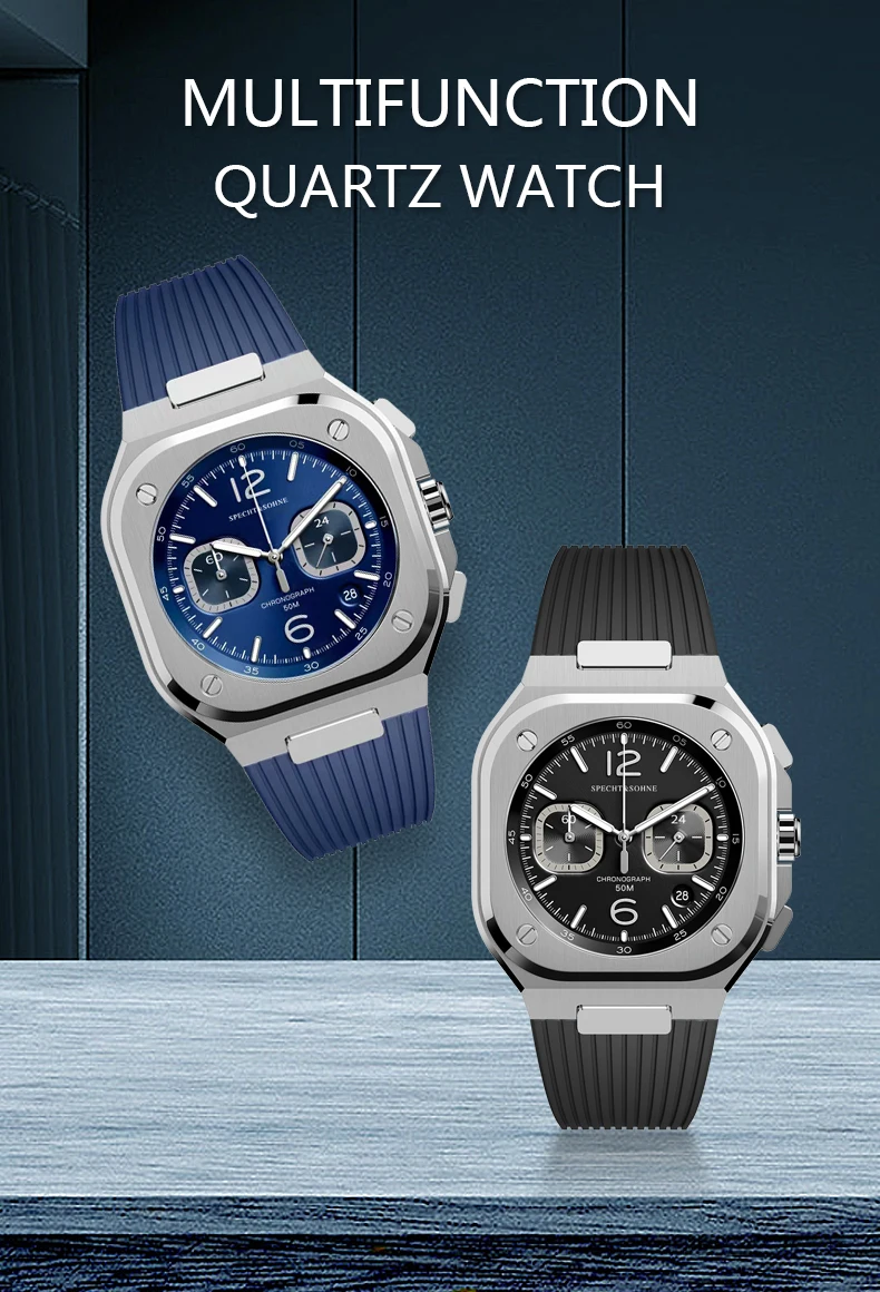 Desportivos Impermeáveis, Pulseira de Borracha, Sapphire, Marca de Luxo, Moda, 50m