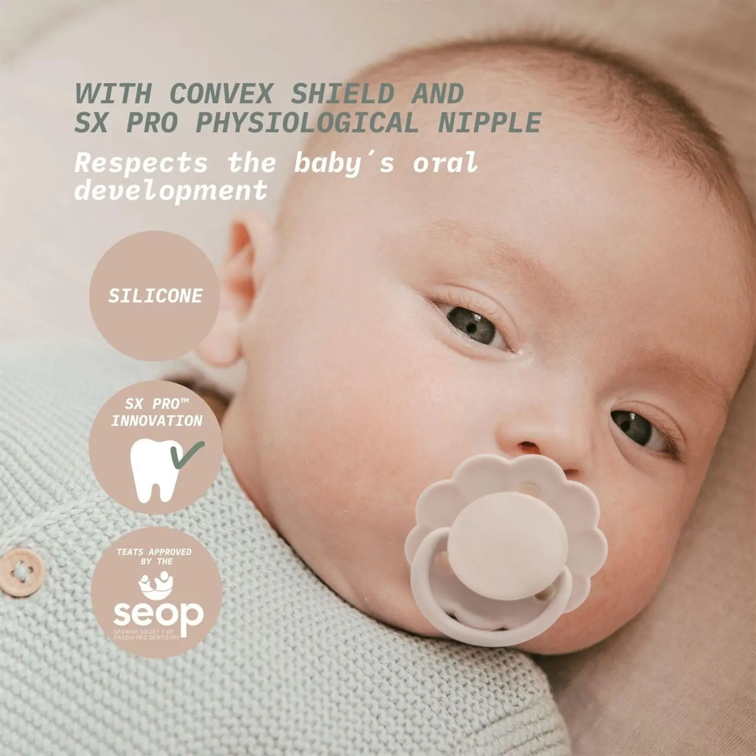 Natural latex pacifier for newborns 0-3 years old small flower shape dust lid three air holes bpa free gift for babies