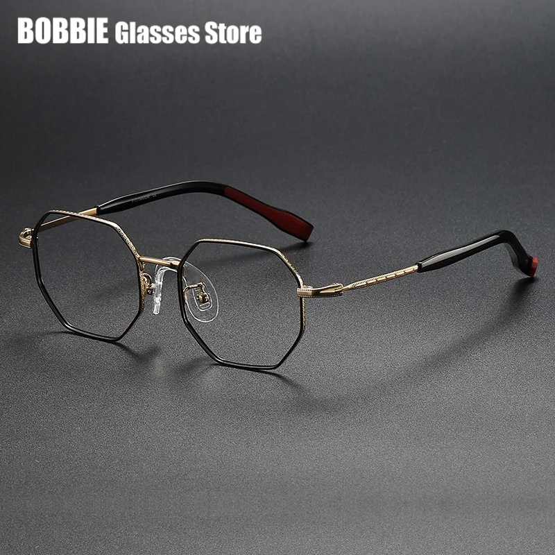 Children Eyeglasses Frame Fashion Polygon Men Women Pure Titanium Eyewear Students Myopia Astigmatism Boy Girl Kid Small Face