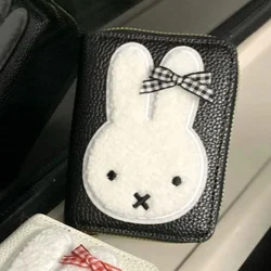 Miffy Super Cute Multi - Layer Anti - Theft Magnetic Wallet & Document Storage Bag (Black)