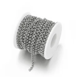 Gold Color Stainless Steel O - Shape Chains for DIY Jewelry and Accessories - 1 Meter (Steel color)