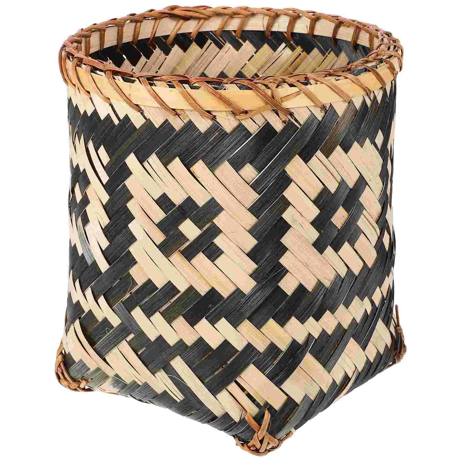

Kitchen Trash Pot Lid Holders Kitchen Dustbin Kitchen Waste Woven Storage Basket Household Laundry Woven Storage Basket Rattan