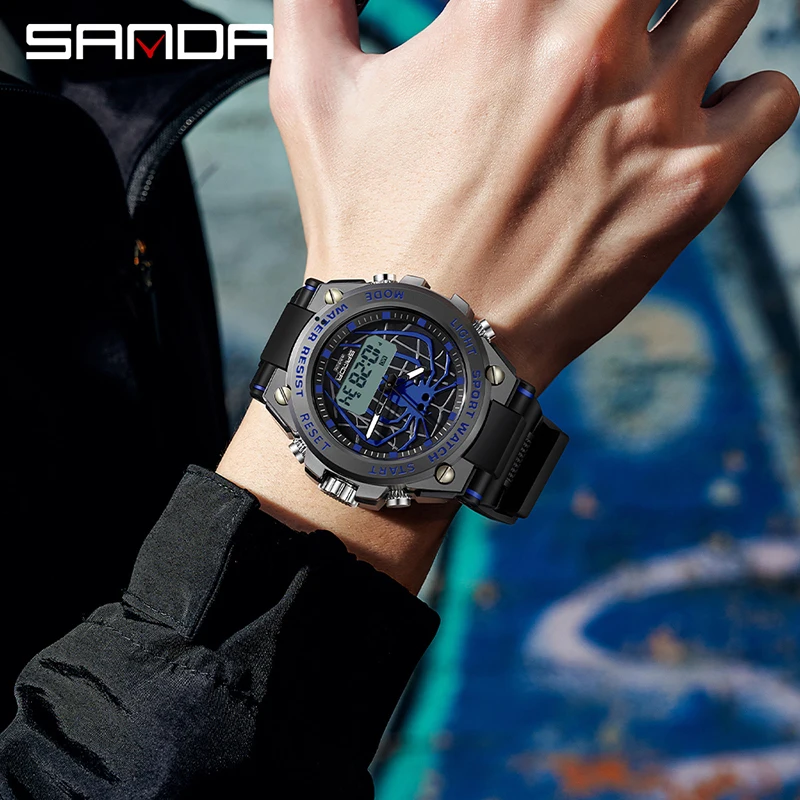 SANDA 2023 Fashion Men's Watches Sport Military Quartz Watches 50M Waterproof Wristwatch For Male Clock Relogio Masculino 3159