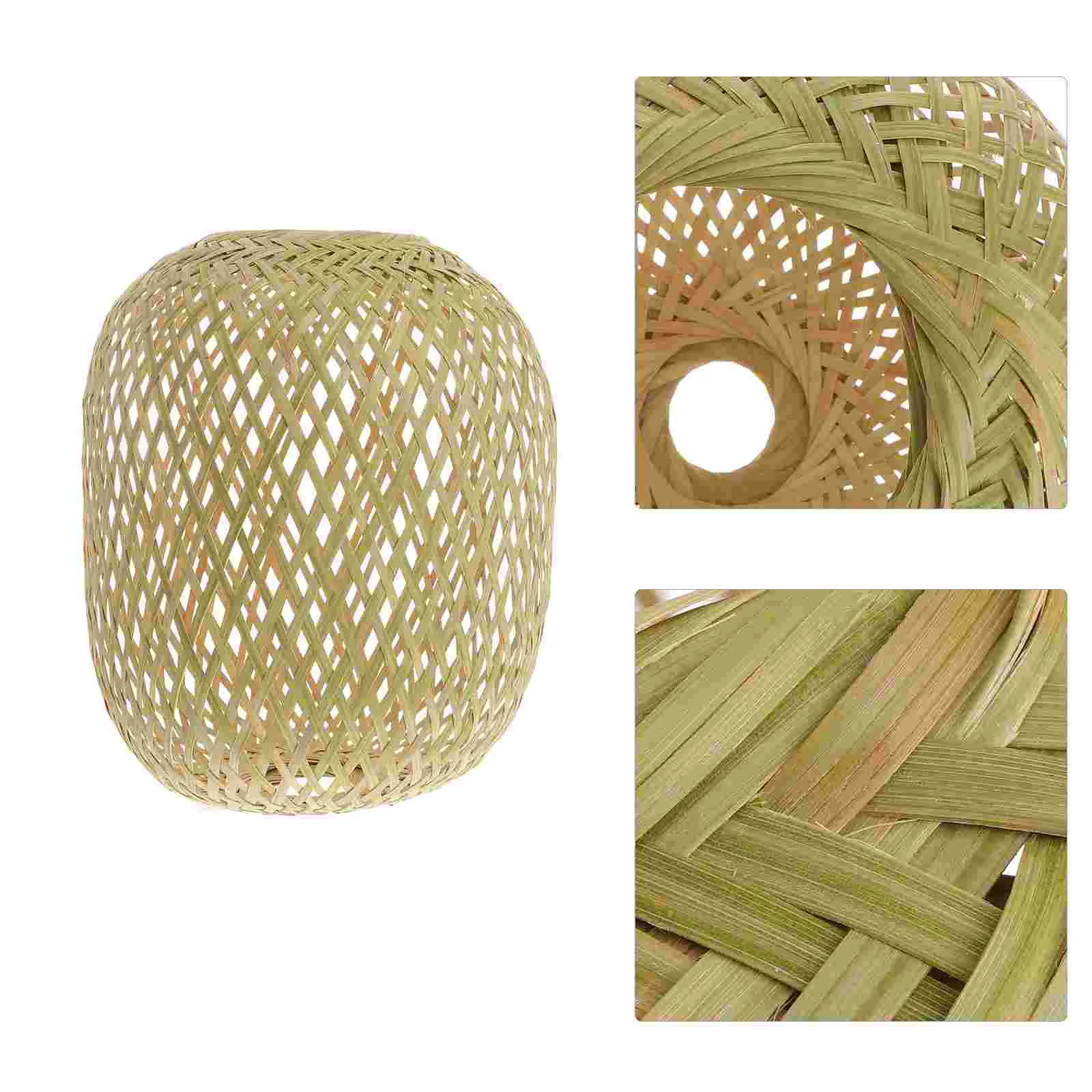 

Lamp Shade Light Rattan Lampshade Pendant Cover Chandelier Ceiling Woven Shades Wicker Hanging Cage Rustic Bulb Basket Globe